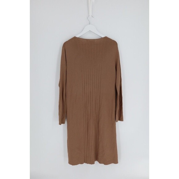 Coldwater Creek Women Size Medium Brown Knit Button Sweater Dress - Picture 5 of 9